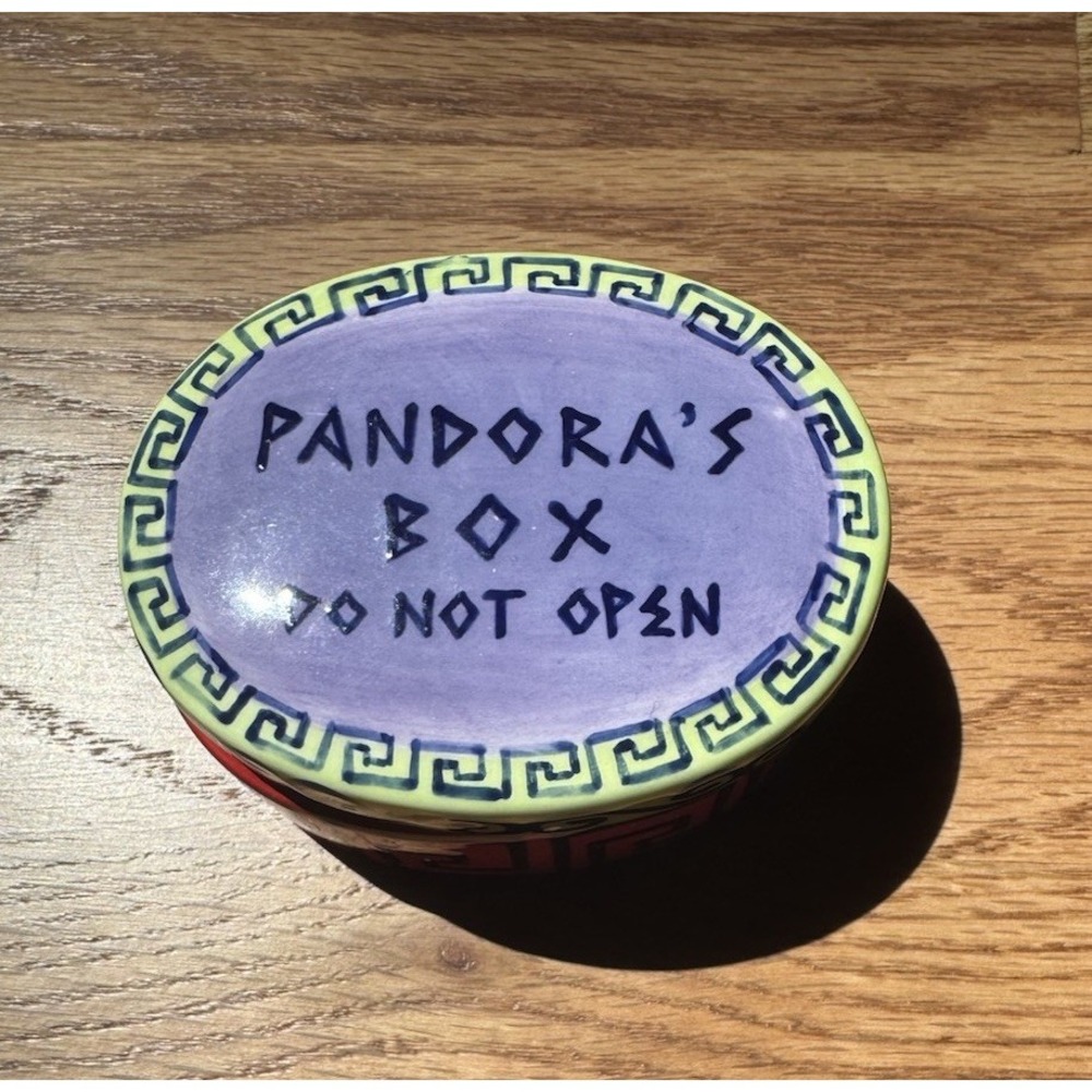 Vintage Our Name Is Mud Lorrie Veasey Pandora Box Trinket Dish Ceramic